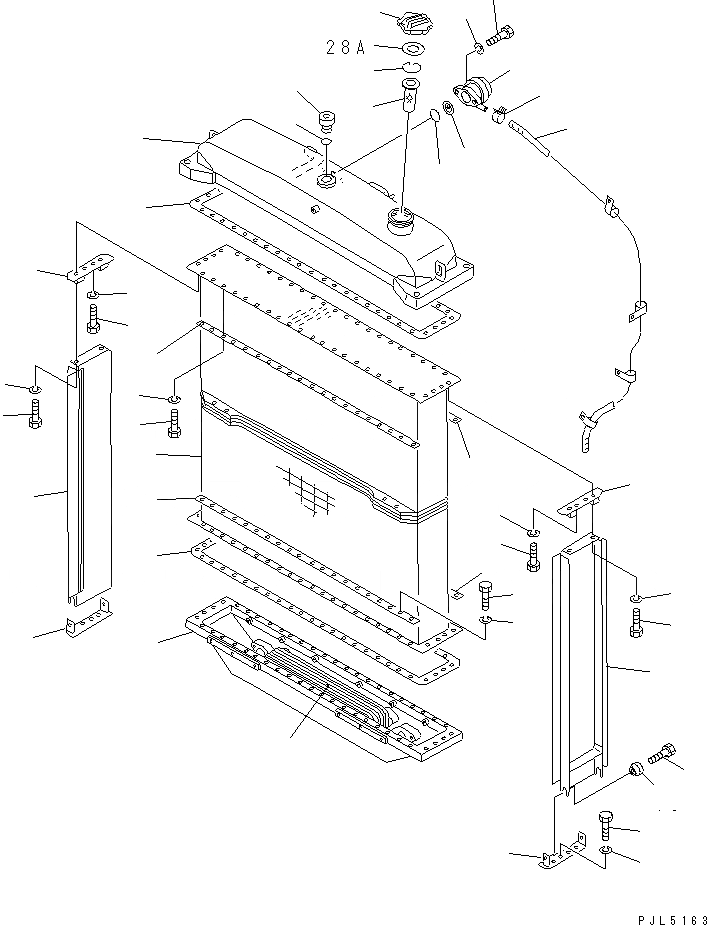 Схема запчастей Komatsu D85A-21 - ЗАЩИТА РАДИАТОРА (РАДИАТОР) ЧАСТИ КОРПУСА