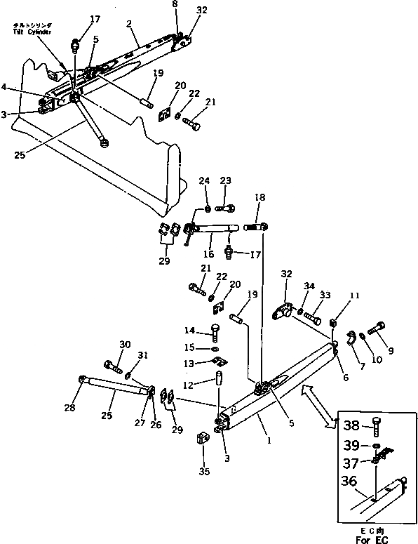 Схема запчастей Komatsu D85A-21 - РАМА ПРЯМ. ОТВАЛА(№-78) РАБОЧЕЕ ОБОРУДОВАНИЕ