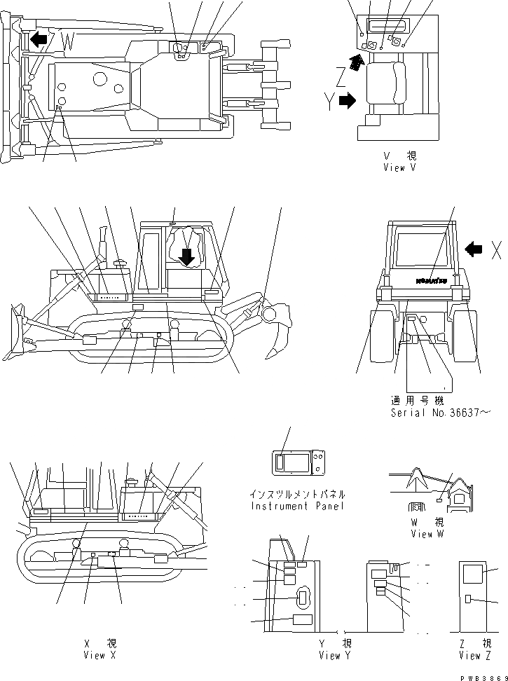 Схема запчастей Komatsu D85A-21 - МАРКИРОВКА (ИСПАНИЯ) (D8A)(№-7) МАРКИРОВКА