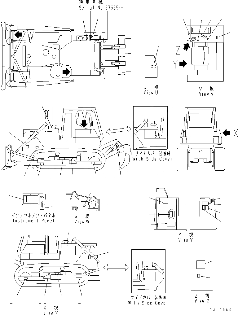 Схема запчастей Komatsu D85A-21 - МАРКИРОВКА (АНГЛ.) (ДЛЯ СТРАН ЕС)(№77-) МАРКИРОВКА