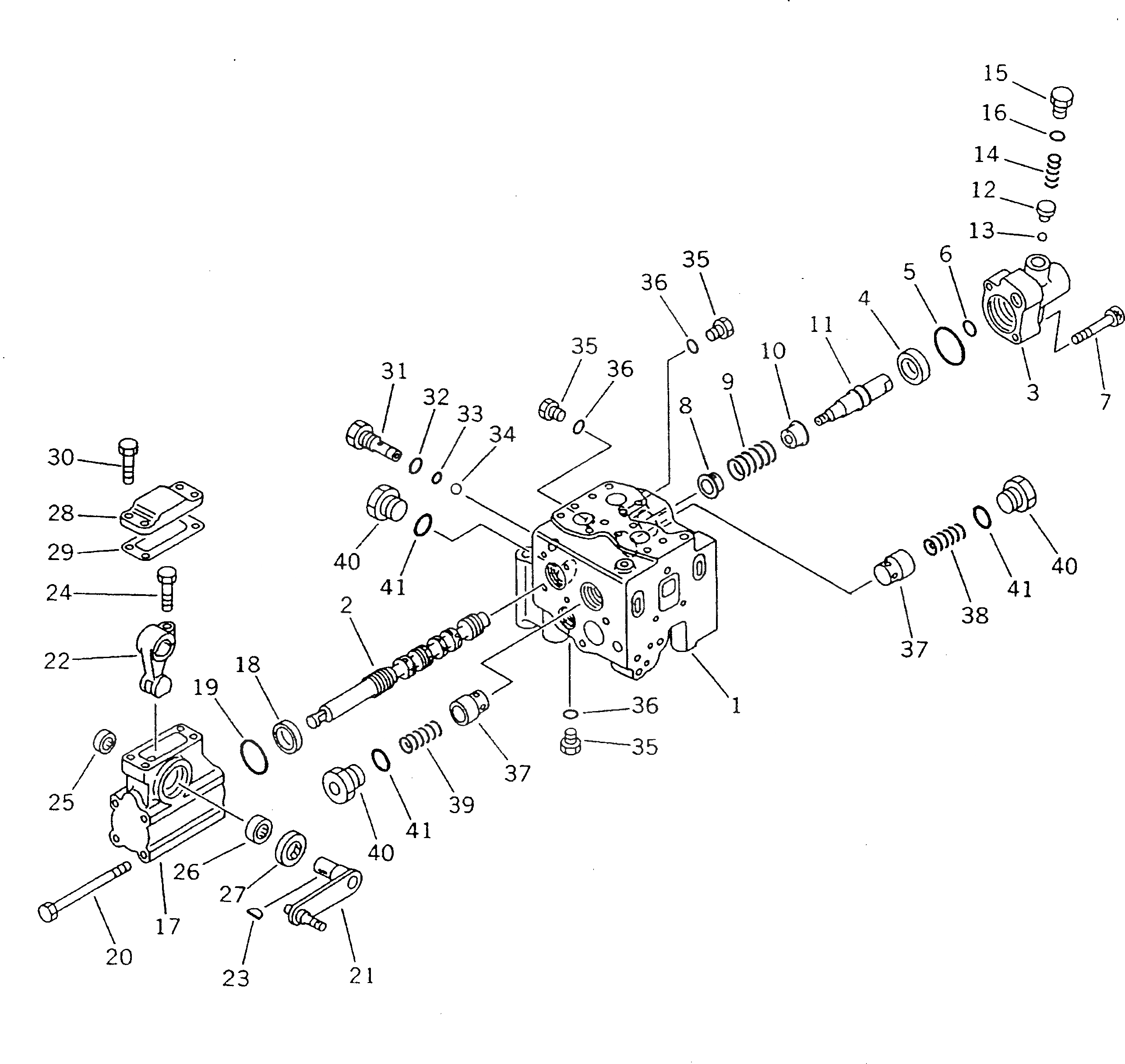 Схема запчастей Komatsu D85A-21 - ОТВАЛ УПРАВЛЯЮЩ. КЛАПАН (/) ОСНОВН. КОМПОНЕНТЫ И РЕМКОМПЛЕКТЫ