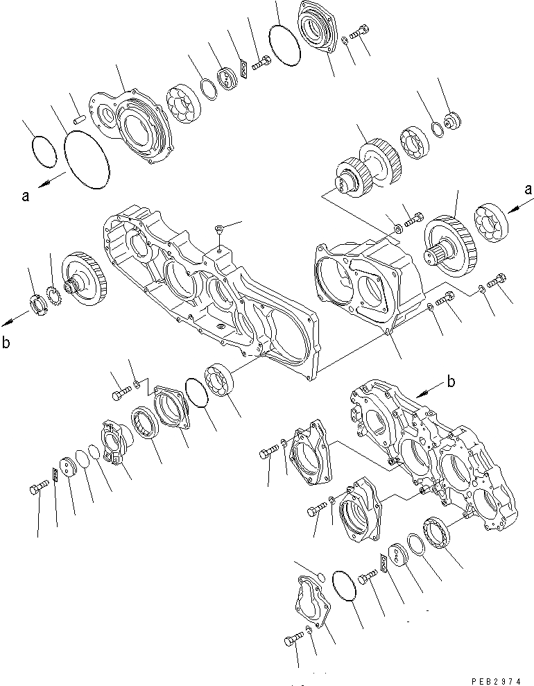 Схема запчастей Komatsu D85C-21-A - МЕХ-М ОТБОРА МОЩНОСТИ (/) СИЛОВАЯ ПЕРЕДАЧА И КОНЕЧНАЯ ПЕРЕДАЧА