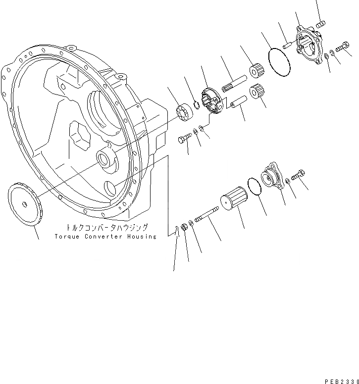Схема запчастей Komatsu D85C-21-A - ГИДРОТРАНСФОРМАТОР (ПРОДУВОЧН. НАСОС) (/) СИЛОВАЯ ПЕРЕДАЧА И КОНЕЧНАЯ ПЕРЕДАЧА