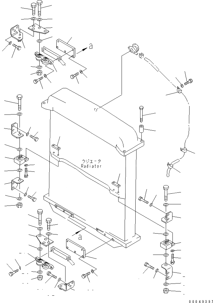 Схема запчастей Komatsu D85C-21-A - КРЕПЛЕНИЕ РАДИАТОРА ЧАСТИ КОРПУСА
