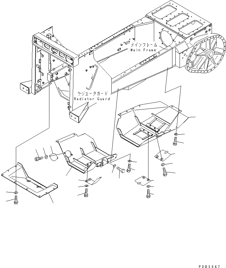 Схема запчастей Komatsu D85C-21-A - НИЖН. ЗАЩИТА (С HINGE) ЧАСТИ КОРПУСА