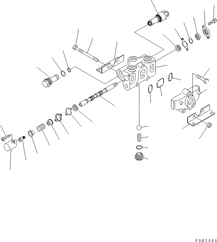 Схема запчастей Komatsu D85C-21 - ПРОТИВОВЕС УПРАВЛЯЮЩ. КЛАПАН (/) ОСНОВН. КОМПОНЕНТЫ И РЕМКОМПЛЕКТЫ