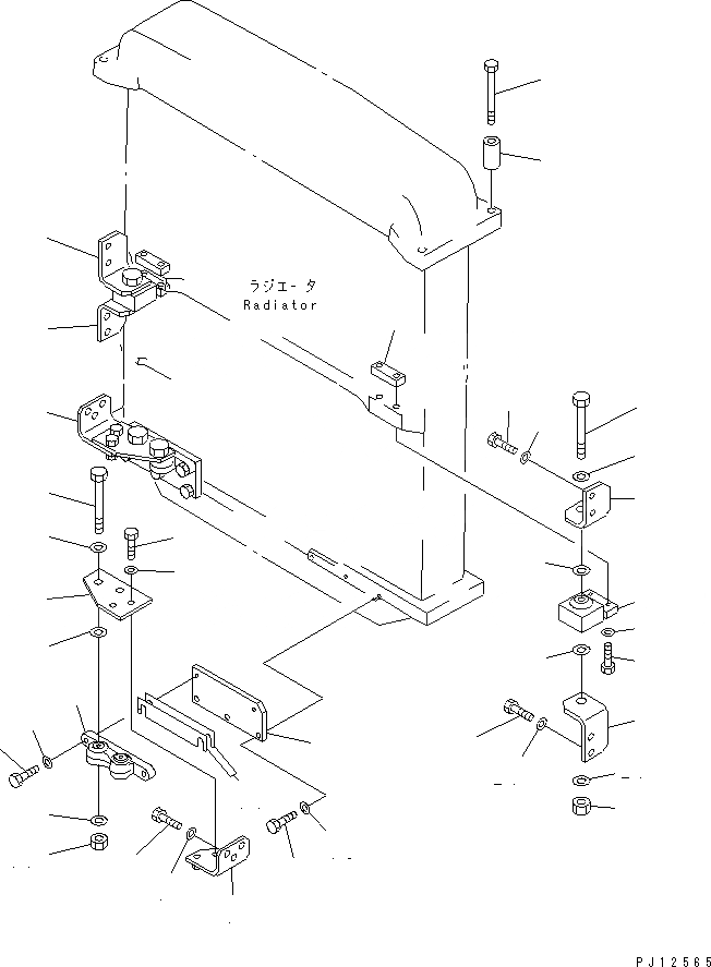 Схема запчастей Komatsu D85E-21 - КРЕПЛЕНИЕ РАДИАТОРА СИСТЕМА ОХЛАЖДЕНИЯ