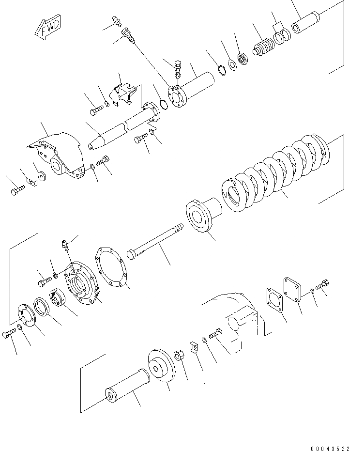 Схема запчастей Komatsu D85E-21 - ПРУЖИНА (D8E) (ПРАВ.)(№7-) ГУСЕНИЦЫ