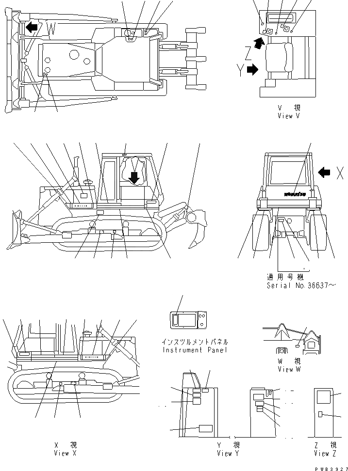 Схема запчастей Komatsu D85E-21 - МАРКИРОВКА (ПОРТУГАЛ.) (D8E)(№-7) МАРКИРОВКА