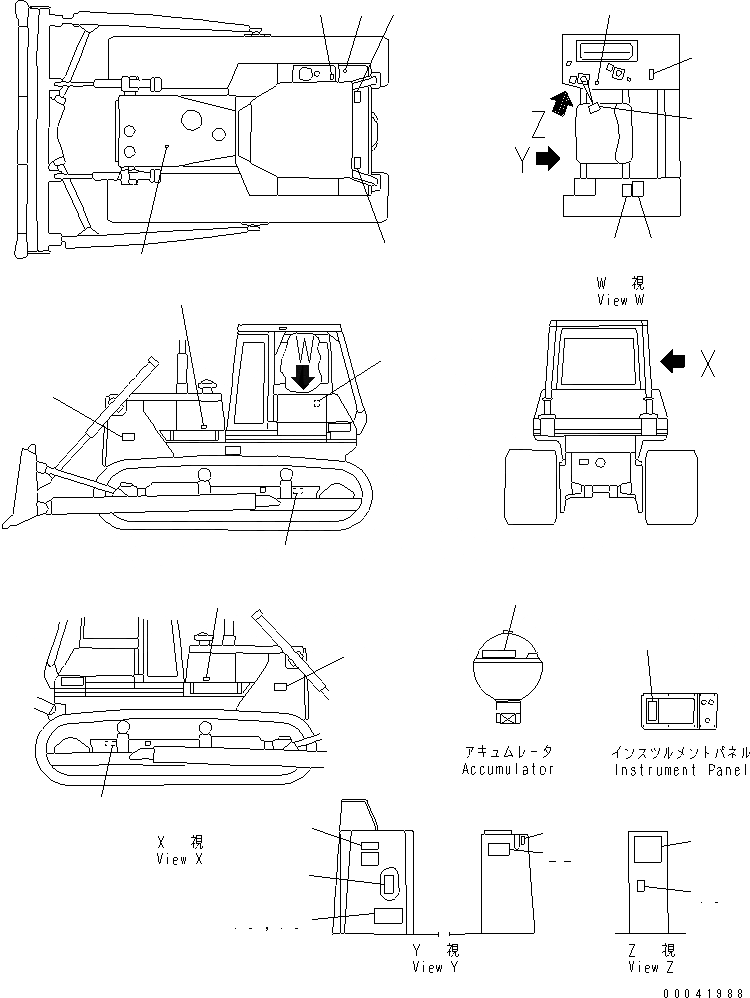 Схема запчастей Komatsu D85E-21 - МАРКИРОВКА (SPAINSH) (PICTORIAL) (/) МАРКИРОВКА