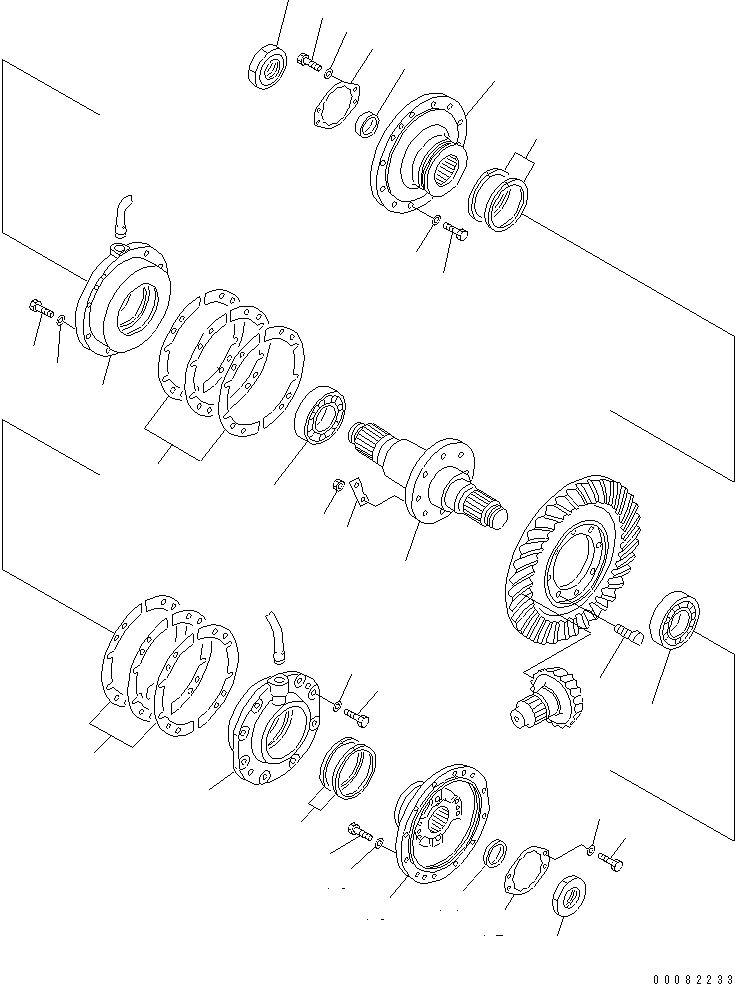 Схема запчастей Komatsu D85E-21 - КОНИЧЕСКАЯ ПЕРЕДАЧА С ВАЛОМ(№-) ГТР CONVERTOR¤ ТРАНСМИССИЯ¤ РУЛЕВ. УПРАВЛЕНИЕ И КОНЕЧНАЯ ПЕРЕДАЧА