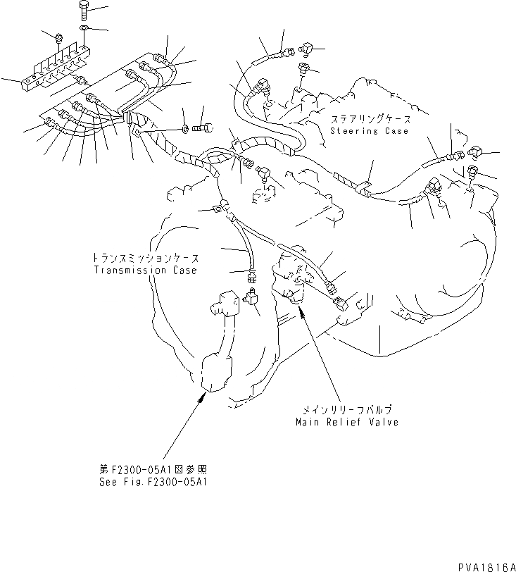 Схема запчастей Komatsu D85E-SS-2A - СИЛОВАЯ ЛИНИЯ (КОНЦЕНТР. ТРУБЫ)(№-) СИЛОВАЯ ПЕРЕДАЧА И КОНЕЧНАЯ ПЕРЕДАЧА