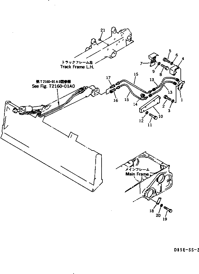 Схема запчастей Komatsu D85E-SS-2A - ЛИНИЯ ПЕРЕКОСА (ГУСЕНИЧНАЯ РАМА )(№-) ГИДРАВЛИКА