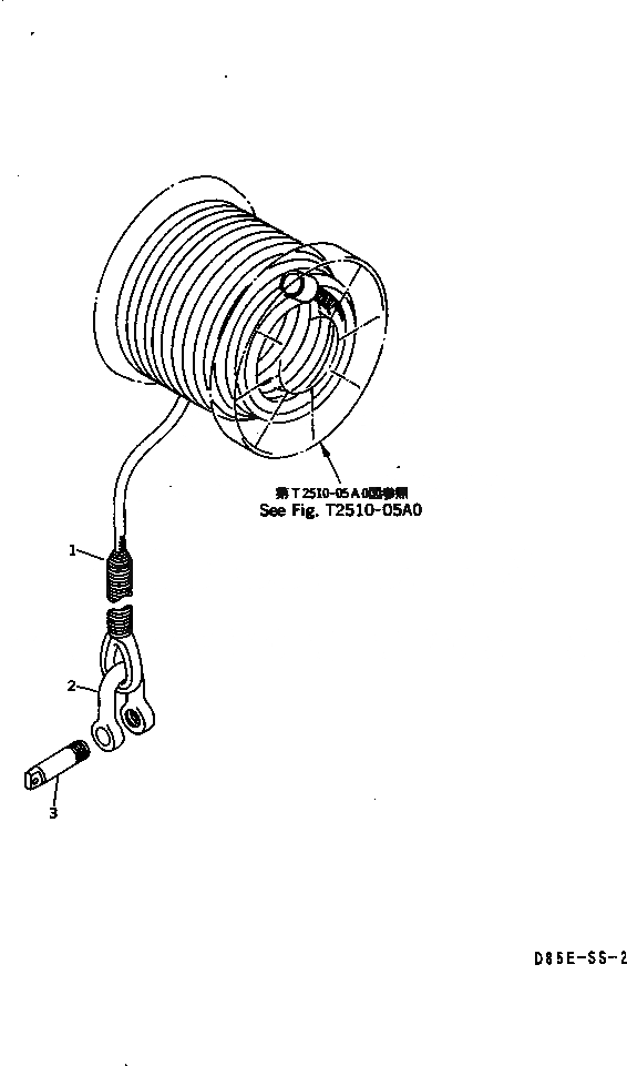 Схема запчастей Komatsu D85E-SS-2A - ТЯГОВ. ЛЕБЕДКА (ПРОВОЛОЧНЫЙ КАНАТ)(№-) РАБОЧЕЕ ОБОРУДОВАНИЕ