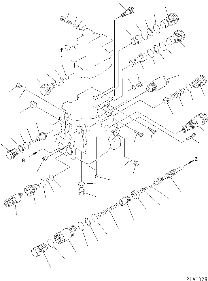 Схема запчастей Komatsu D85E-SS-2A - КОНТРОЛЬНЫЙ КЛАПАН (2-Х СЕЦИОНН.) (/)(№-) ОСНОВН. КОМПОНЕНТЫ И РЕМКОМПЛЕКТЫ