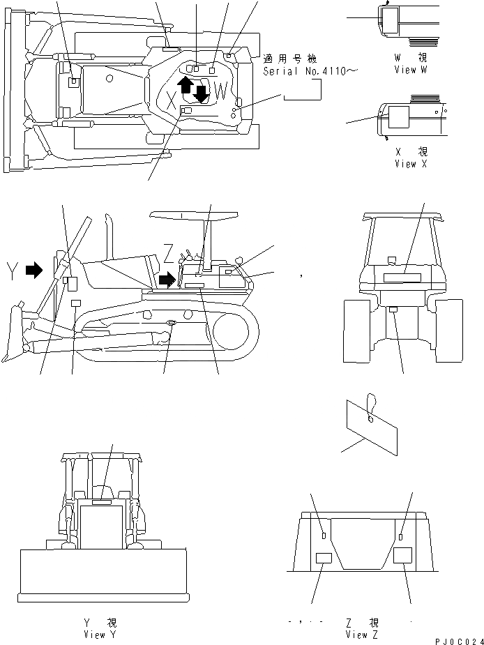 Схема запчастей Komatsu D85E-SS-2A-E - МАРКИРОВКА (АНГЛ.)(№-) МАРКИРОВКА