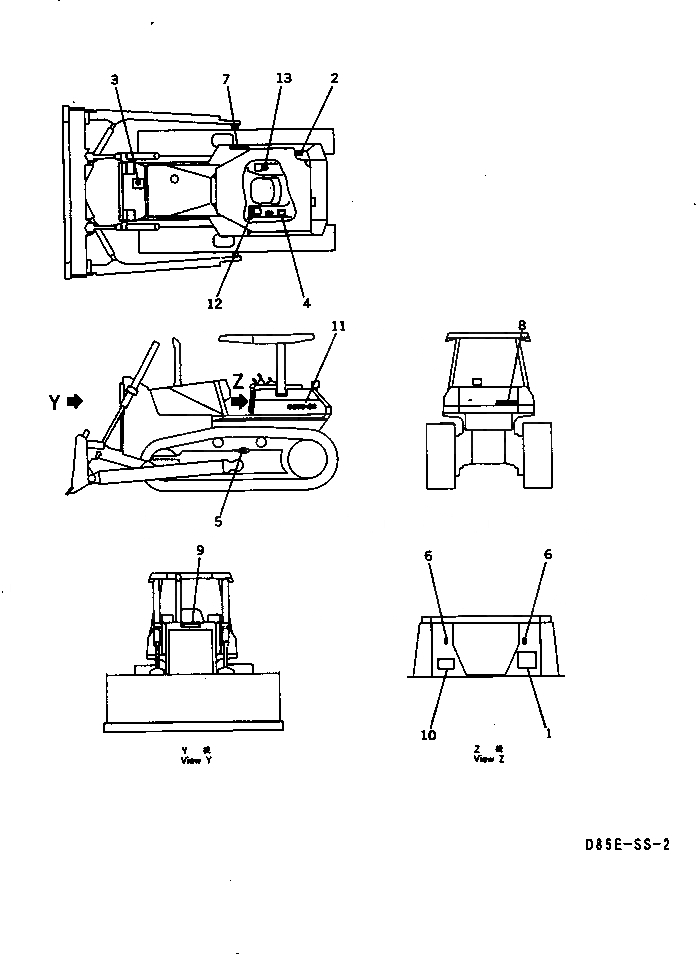 Схема запчастей Komatsu D85E-SS-2A-E - МАРКИРОВКА (ИНДОНЕЗИЯ)(№-7) МАРКИРОВКА