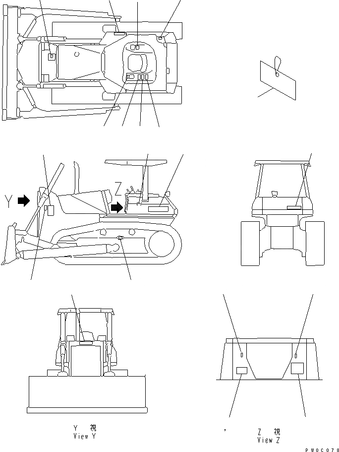 Схема запчастей Komatsu D85E-SS-2A-E - МАРКИРОВКА (ФРАНЦИЯ) (EXCEPT FRANCE)(№77-) МАРКИРОВКА