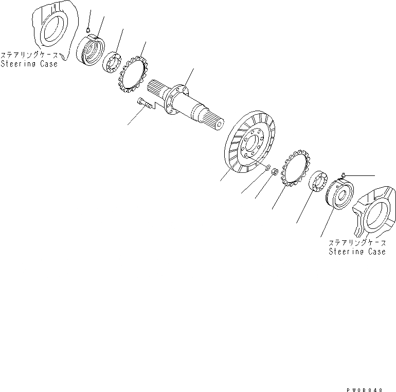 Схема запчастей Komatsu D85E-SS-2-E - МУФТА И ТОРМОЗ. (КОНИЧЕСКАЯ ПЕРЕДАЧА С ВАЛОМ)(№-) СИЛОВАЯ ПЕРЕДАЧА И КОНЕЧНАЯ ПЕРЕДАЧА