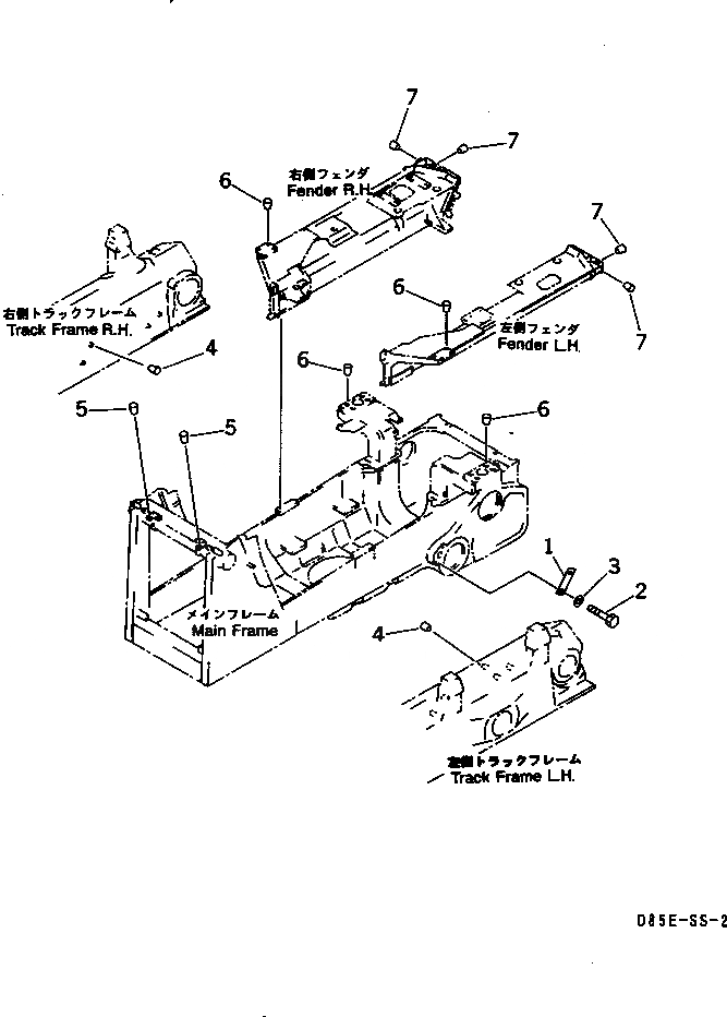 Схема запчастей Komatsu D85E-SS-2 - ANGLE ЗАГЛУШКА(№-) ГИДРАВЛИКА