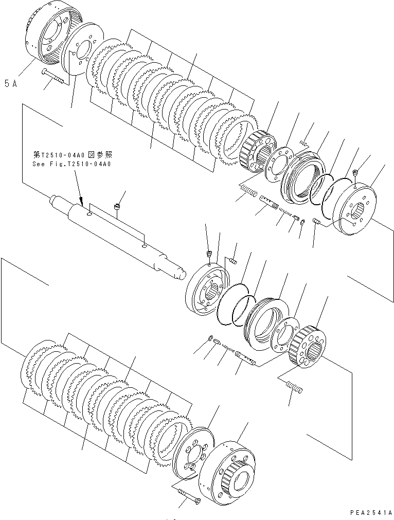 Схема запчастей Komatsu D85E-SS-2 - ТЯГОВ. ЛЕБЕДКА (МУФТА)(№-) РАБОЧЕЕ ОБОРУДОВАНИЕ