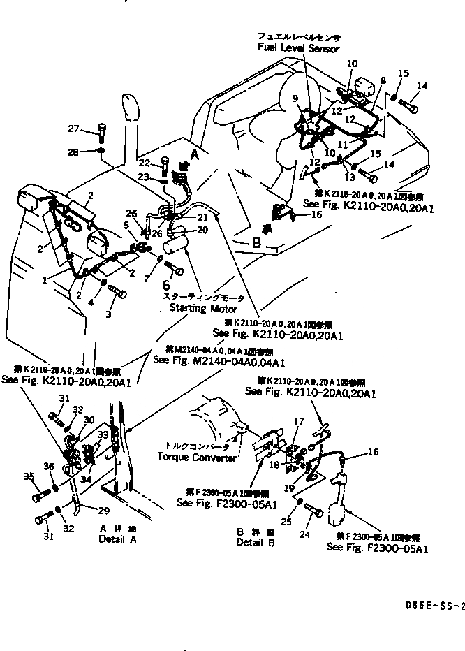Схема запчастей Komatsu D85ESS-2 - VEHICLE ЭЛЕКТРОПРОВОДКА(№-) ЭЛЕКТРИКА