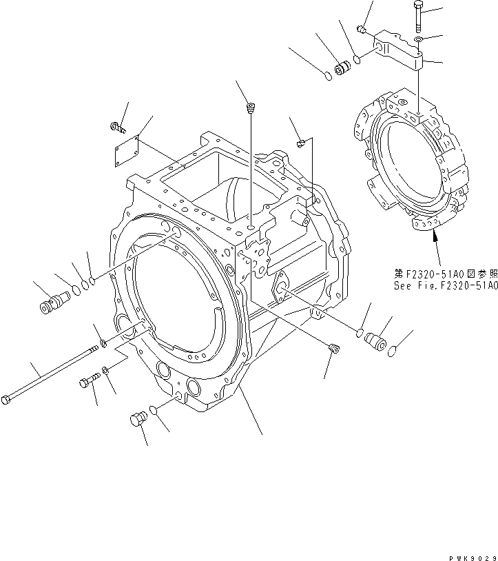 Схема запчастей Komatsu D85ESS-2 - ТРАНСМИССИЯ (КОРПУС)(№-) СИЛОВАЯ ПЕРЕДАЧА И КОНЕЧНАЯ ПЕРЕДАЧА