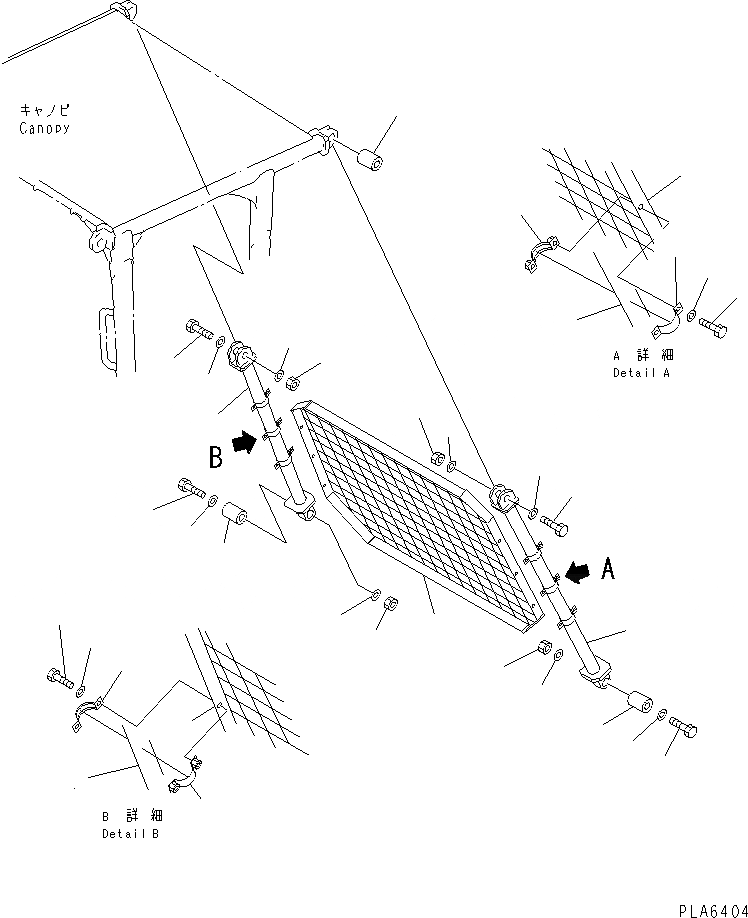 Схема запчастей Komatsu D85ESS-2 - SWEEP (ЗАДН. ЧАСТИ КОРПУСА И NET) КАБИНА ОПЕРАТОРА И СИСТЕМА УПРАВЛЕНИЯ