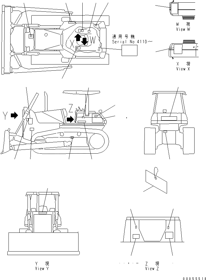 Схема запчастей Komatsu D85ESS-2 - МАРКИРОВКА (ИНДОНЕЗИЯ)(№-) МАРКИРОВКА