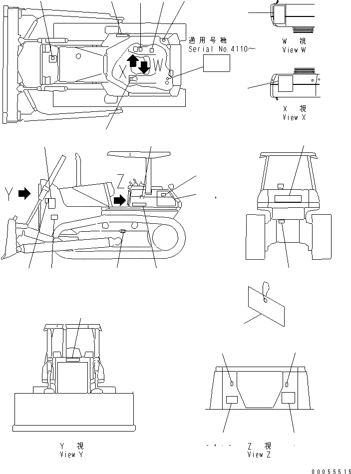 Схема запчастей Komatsu D85ESS-2A - МАРКИРОВКА (ФРАНЦИЯ) (EXCEPT FRANCE)(№7-) МАРКИРОВКА