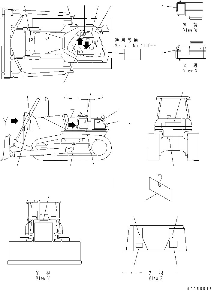 Схема запчастей Komatsu D85ESS-2A - МАРКИРОВКА (ПОРТУГАЛ.)(№-) МАРКИРОВКА