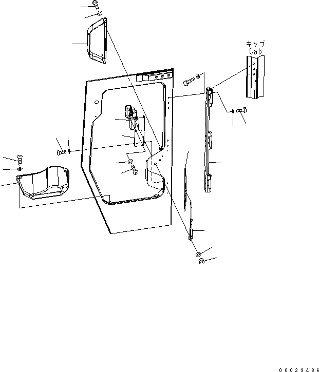 Схема запчастей Komatsu D85EX-15 - КАБИНА (ДВОРНИКИ ДВЕРИ) КАБИНА ОПЕРАТОРА И СИСТЕМА УПРАВЛЕНИЯ