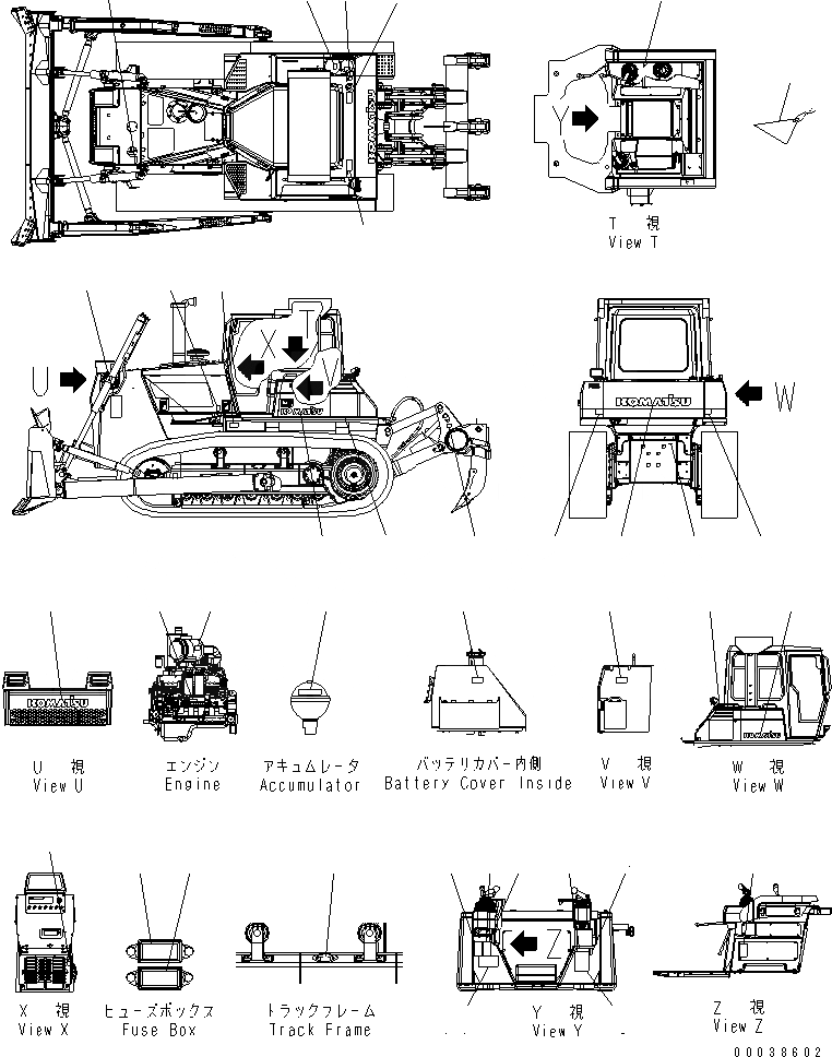 Схема запчастей Komatsu D85EX-15 - МАРКИРОВКА (АНГЛ.) (ДЛЯ СТРАН ЕС) МАРКИРОВКА