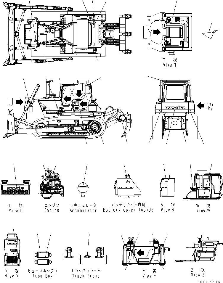 Схема запчастей Komatsu D85EX-15 - МАРКИРОВКА (ITALY) (ДЛЯ СТРАН ЕС) МАРКИРОВКА