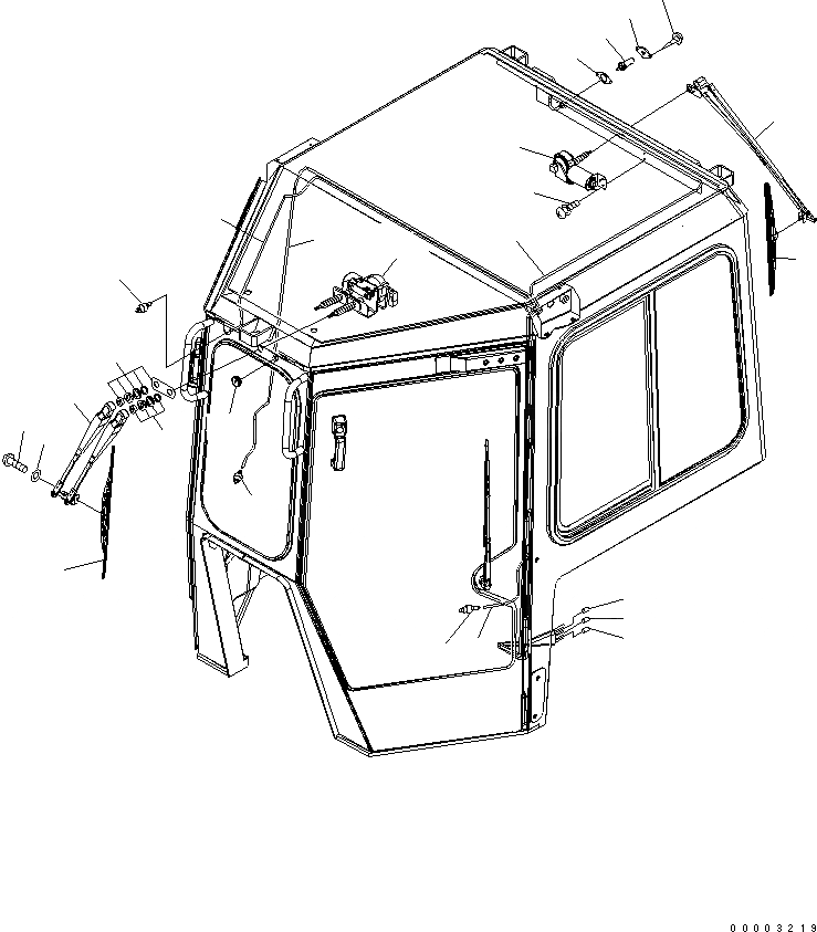 Схема запчастей Komatsu D85EX-15 - КАБИНА (ПЕРЕДН. И ЗАДН. ДВОРНИКИ) КАБИНА ОПЕРАТОРА И СИСТЕМА УПРАВЛЕНИЯ