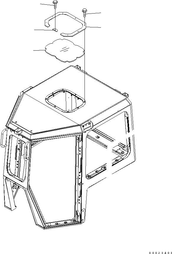 Схема запчастей Komatsu D85EX-15 - КАБИНА (ОКНО В КРЫШЕ) (ДЛЯ MITSUKOJIMA)(№7-) КАБИНА ОПЕРАТОРА И СИСТЕМА УПРАВЛЕНИЯ
