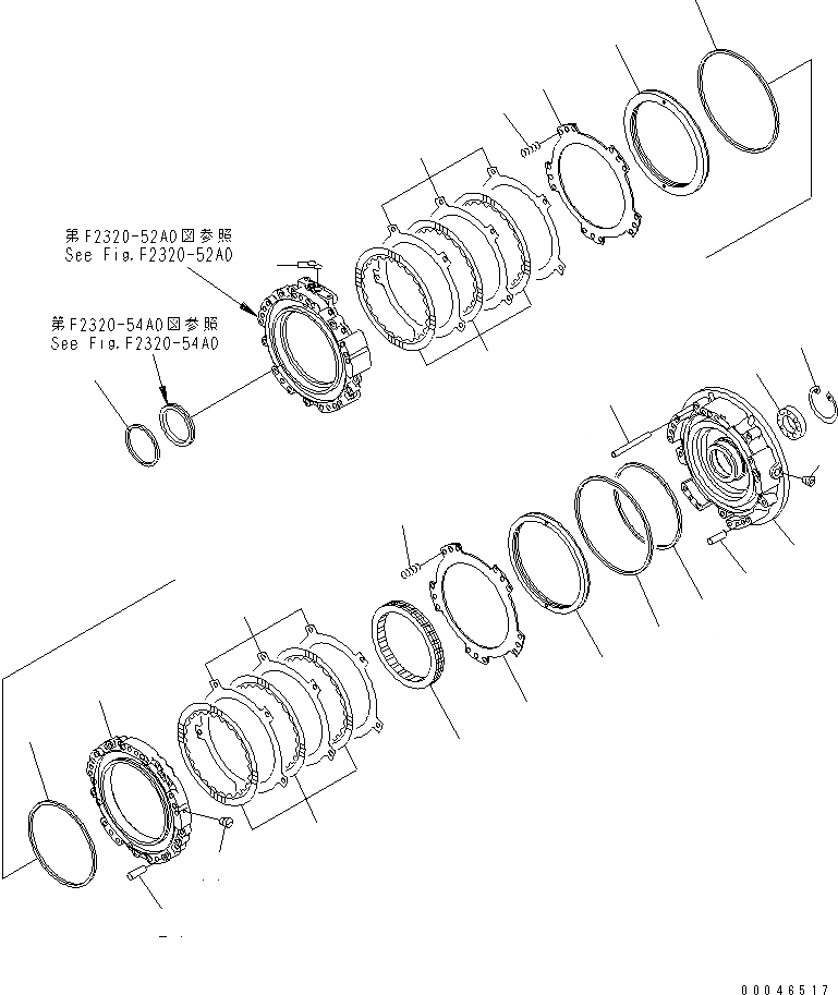 Схема запчастей Komatsu D85EX-15E0 - ТРАНСМИССИЯ (1 И 2 КОЖУХ)(№-) СИЛОВАЯ ПЕРЕДАЧА И КОНЕЧНАЯ ПЕРЕДАЧА