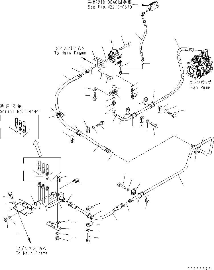 Схема запчастей Komatsu D85EX-15E0 - ПРИВОД ВЕНТИЛЯТОРА ЛИНИЯ ПОДАЧИ(№-) ГИДРАВЛИКА