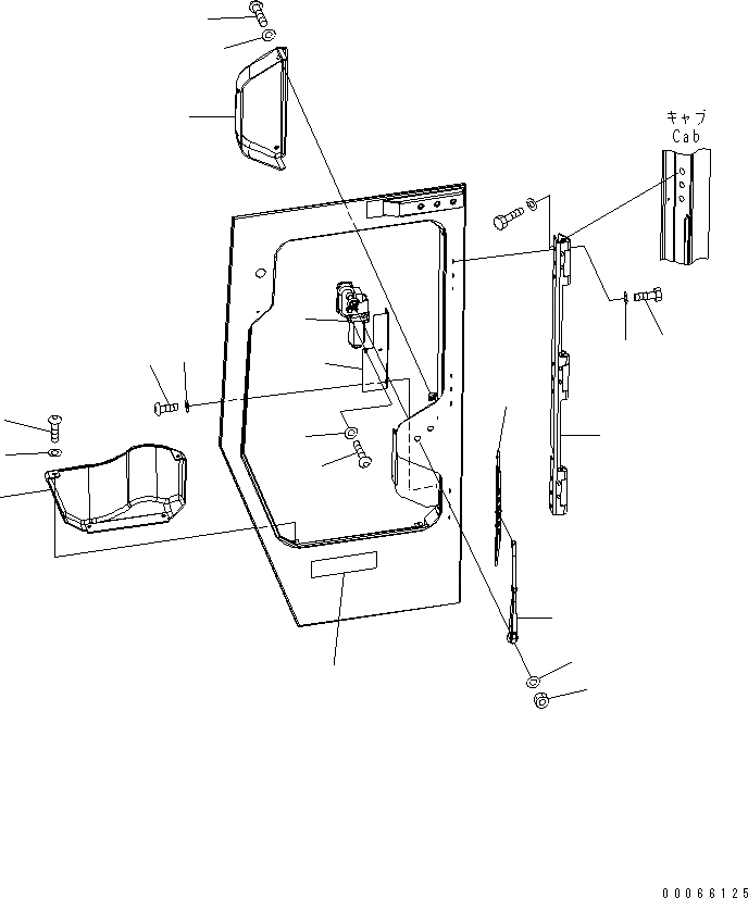 Схема запчастей Komatsu D85EX-15E0 - КАБИНА (ДВОРНИКИ ДВЕРИ) (ЛЕВ.)(№-) КАБИНА ОПЕРАТОРА И СИСТЕМА УПРАВЛЕНИЯ