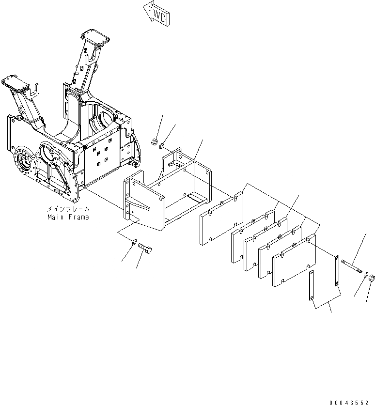 Схема запчастей Komatsu D85EX-15E0 - ПРОТИВОВЕС(№-) РАБОЧЕЕ ОБОРУДОВАНИЕ