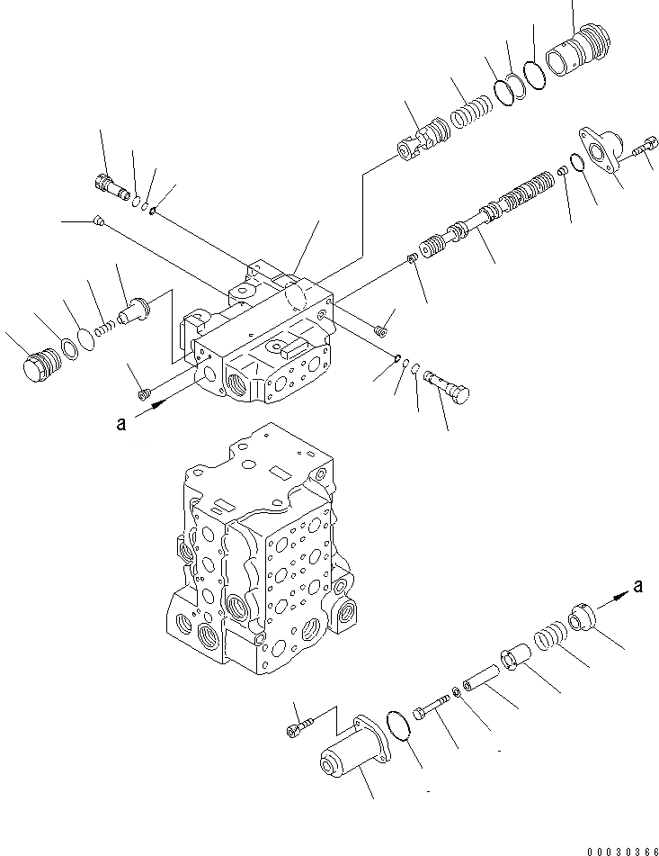 Схема запчастей Komatsu D85EX-15E0 - УПРАВЛЯЮЩ. КЛАПАН (4-Х СЕКЦИОНН.) (7/8)(№-) ОСНОВН. КОМПОНЕНТЫ И РЕМКОМПЛЕКТЫ