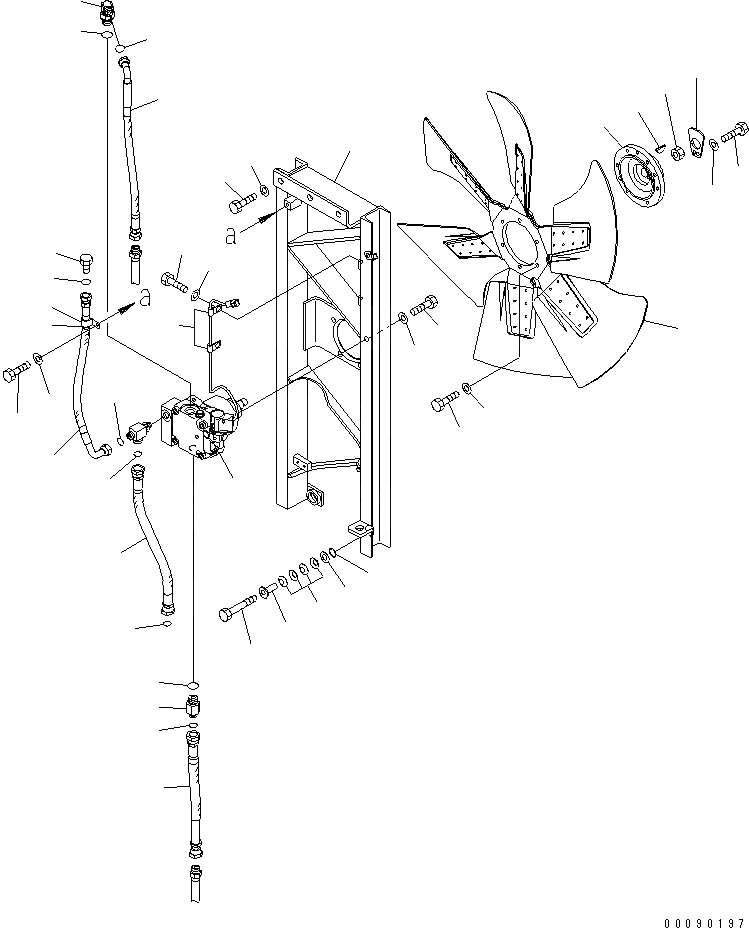 Схема запчастей Komatsu D85EX-15E0 - ВЕНТИЛЯТОР И МОТОР ТРУБЫ (LAND FILL СПЕЦ-Я.)(№-) СИСТЕМА ОХЛАЖДЕНИЯ