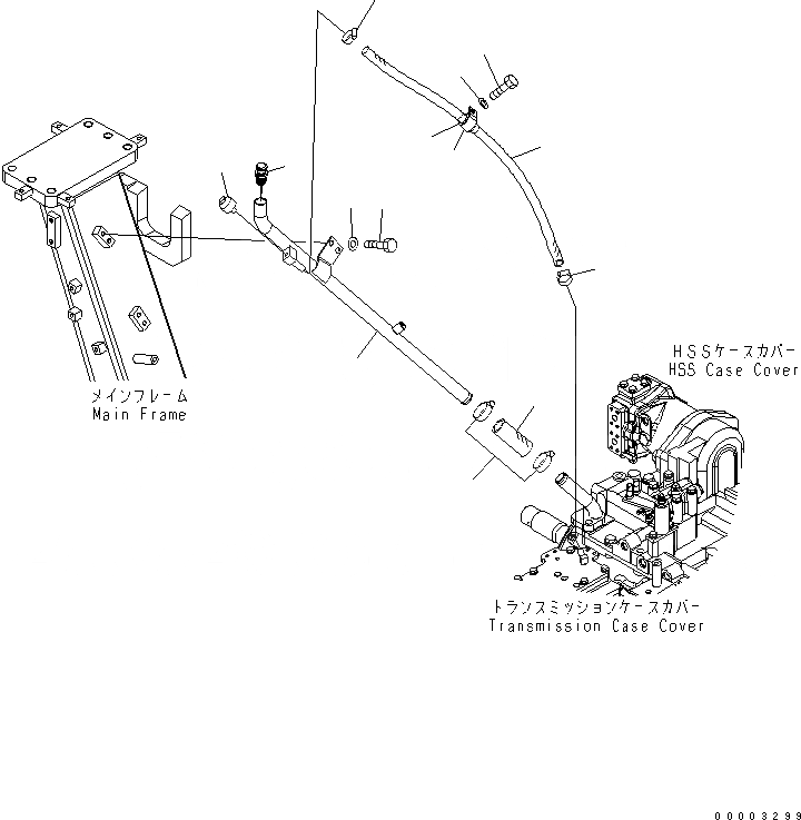 Схема запчастей Komatsu D85EX-15E0 - СИЛОВАЯ ПЕРЕДАЧА GAUGE ТРУБЫ(№-) ОСНОВН. РАМА И КОМПОНЕНТЫ