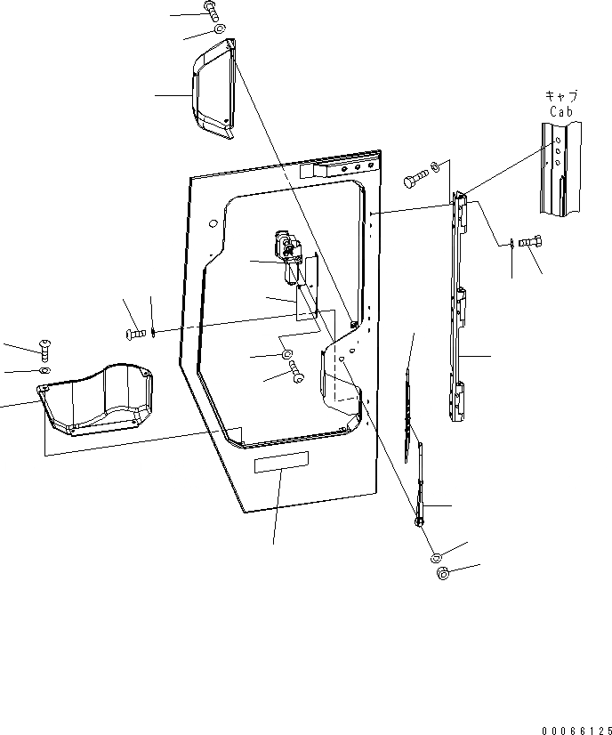 Схема запчастей Komatsu D85EX-15E0 - КАБИНА (ДВОРНИКИ ДВЕРИ) (ЛЕВ.)(№-) КАБИНА ОПЕРАТОРА И СИСТЕМА УПРАВЛЕНИЯ