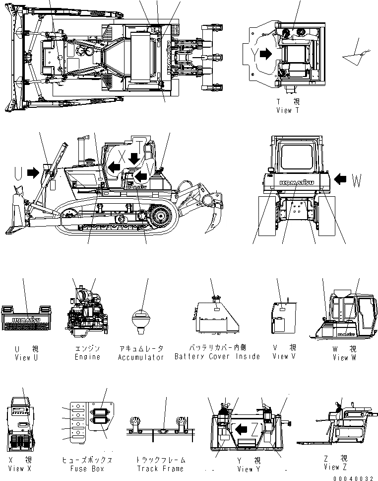 Схема запчастей Komatsu D85EX-15E0 - МАРКИРОВКА (АНГЛ.)(№-) МАРКИРОВКА