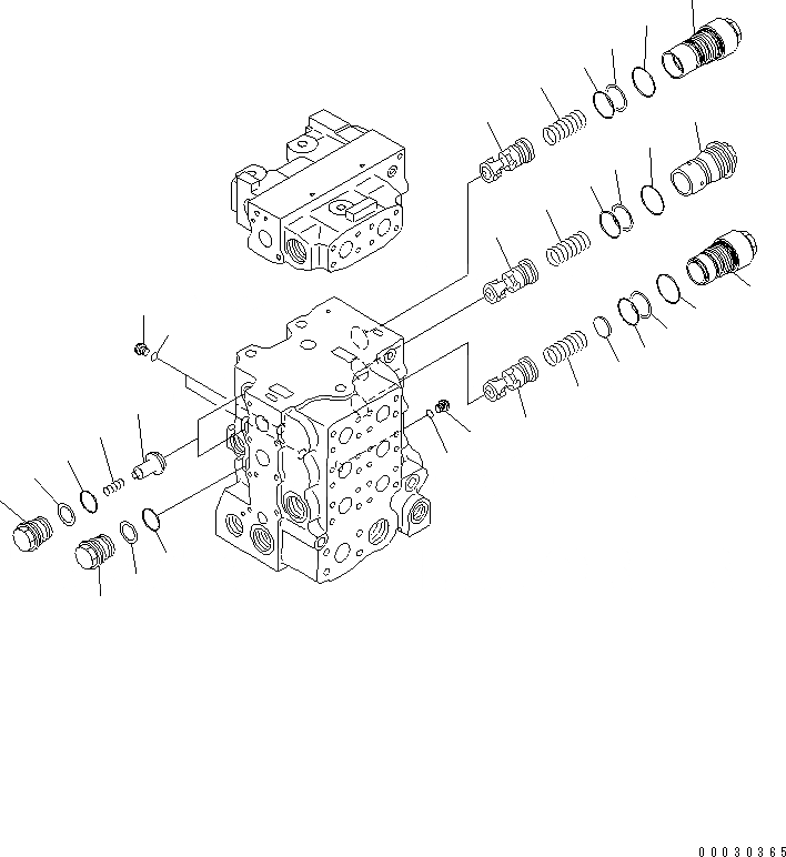 Схема запчастей Komatsu D85EX-15E0 - УПРАВЛЯЮЩ. КЛАПАН (4-Х СЕКЦИОНН.) (/8)(№-) ОСНОВН. КОМПОНЕНТЫ И РЕМКОМПЛЕКТЫ