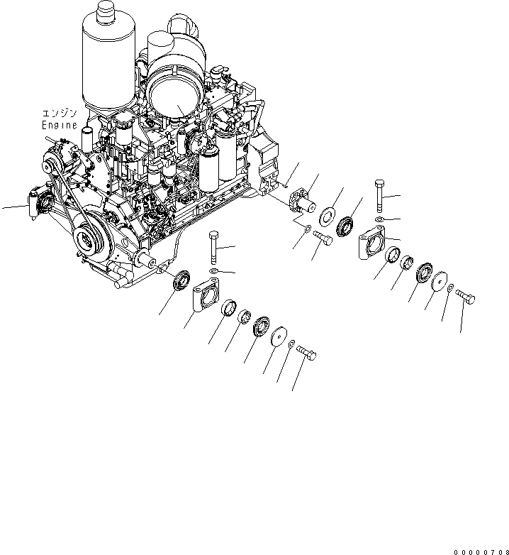 Схема запчастей Komatsu D85EX-15R - КРЕПЛЕНИЕ ДВИГАТЕЛЯ(№-) КОМПОНЕНТЫ ДВИГАТЕЛЯ