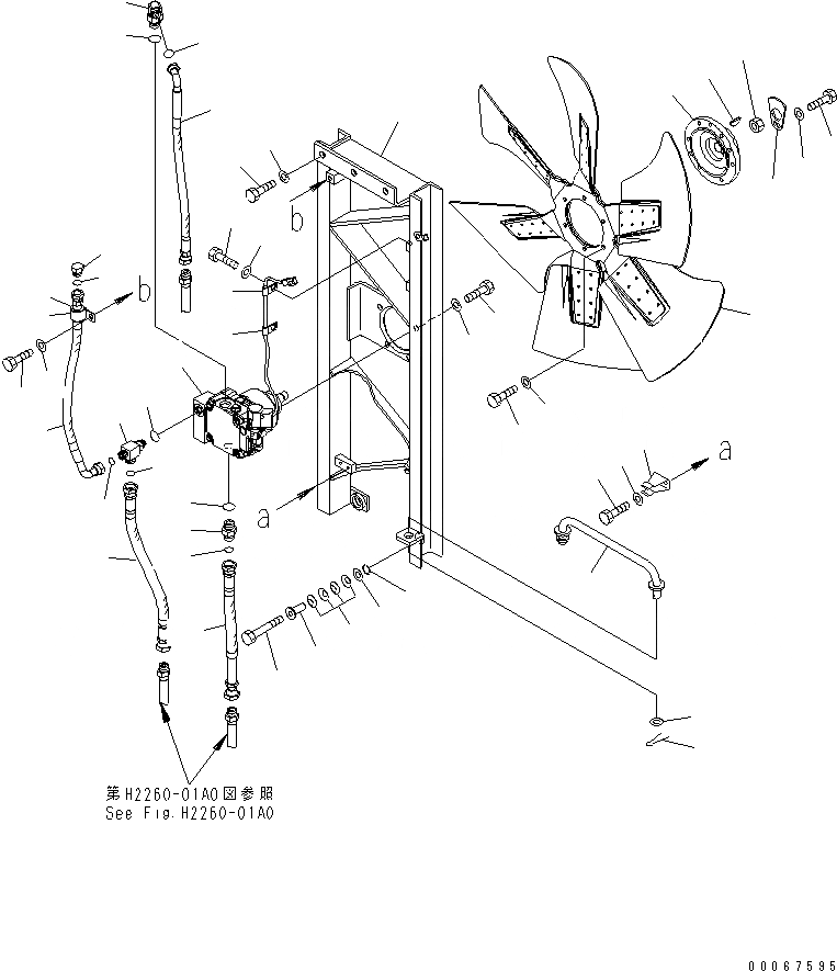 Схема запчастей Komatsu D85EX-15R - ВЕНТИЛЯТОР И МОТОР ТРУБЫ(№-) СИСТЕМА ОХЛАЖДЕНИЯ
