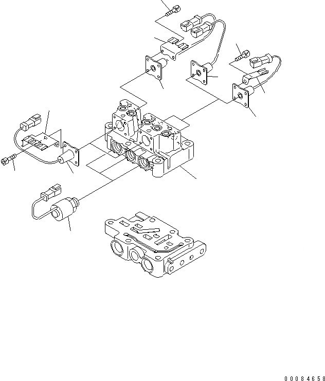 Схема запчастей Komatsu D85EX-15R - КЛАПАН ТРАНСМИССИИ (ВЕРХНИЙ КЛАПАН)(№-) СИЛОВАЯ ПЕРЕДАЧА И КОНЕЧНАЯ ПЕРЕДАЧА