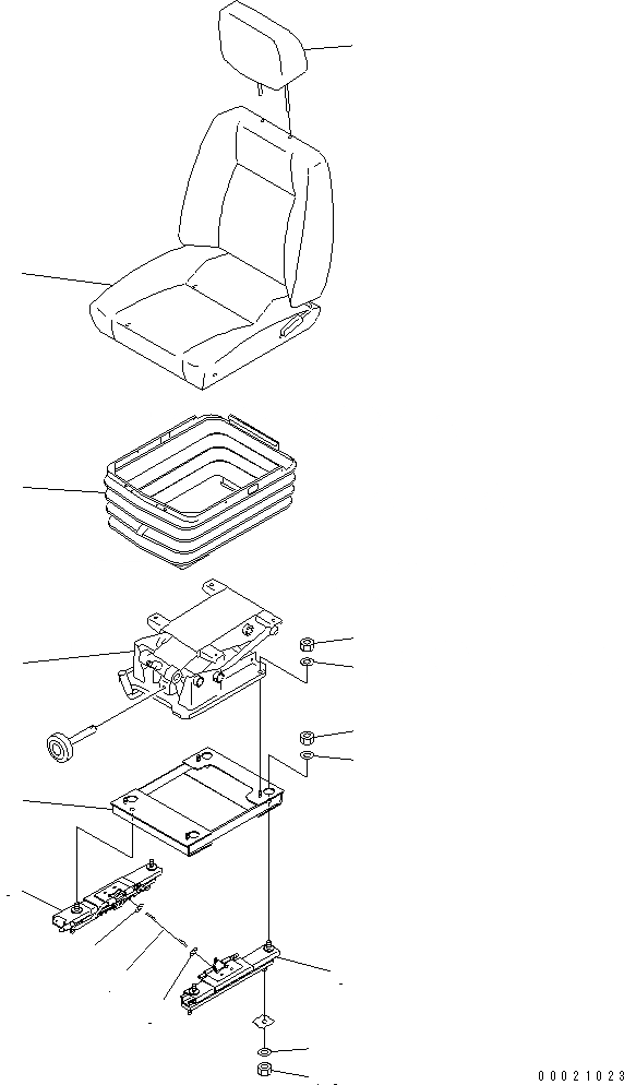 Схема запчастей Komatsu D85EX-15R - СИДЕНЬЕ ОПЕРАТОРА (С ПОДВЕСКОЙ) (TURN И С ОТКИДН. СПИНКОЙ ТИП) (ТКАНЕВОЕ СИДЕНЬЕ) (C ПОДГОЛОВНИКОМ)(№-) КАБИНА ОПЕРАТОРА И СИСТЕМА УПРАВЛЕНИЯ